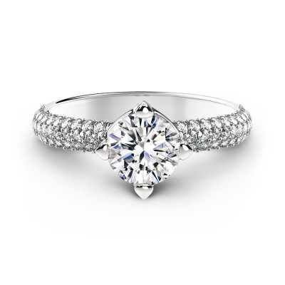 Forevermark Setting™ Solitaire Pavé Gyémánt Gyűrű